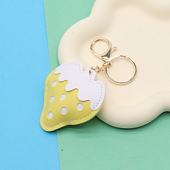 Желтый Брелок из клубники из искусственной кожи, с железной фурнитурой, для женщин сумки украшения для ключей от машины, желтые, 12 см