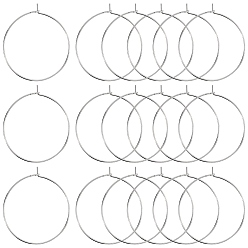 Нержавеющая Сталь Цвет 316 хирургические брелоки для бокалов из нержавеющей стали, обручание серьги, DIY материал для баскетбола обруча серьги жены, цвет нержавеющей стали, 35x30x0.7 мм, 21 датчик, 200 шт / коробка