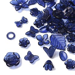Темно-Синий Наборы для изготовления ювелирных изделий своими руками, включая прозрачные акриловые бусины, звенья, подвески, кабошоны и колпачки для бусин, разнообразные, темно-синий, 9~24x8~31x2~11 мм, отверстие : 1.4~2.2 мм