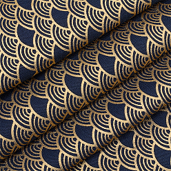 Azul de Medianoche Tela de algodón estilo japonés con estampado de escamas de pez, para accesorios de vestir, azul medianoche, 1000x1500x0.4 mm