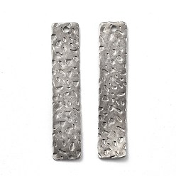 Нержавеющая Сталь Цвет 201 подвески из нержавеющей стали, прямоугольный шарм, , цвет нержавеющей стали, 42.5x8.5x1 мм, отверстие : 1.4 мм