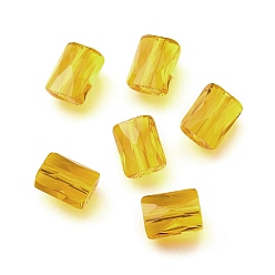 Золотистый Стекло имитация австрийских хрустальных бусин, прямоугольные, граненые, золотые, 8x6.5x4 мм, отверстие : 1.2 мм