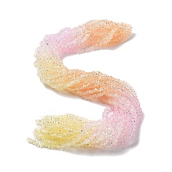 Легкий Лосось Прозрачные стеклянные бусины, сегментированные разноцветные бусины, треугольные, светлый померанцевый, 4.5x4.5x3 мм, отверстие : 0.9 мм, около 142 шт / нитка, 13.58~13.78'' (34.5~35 см)