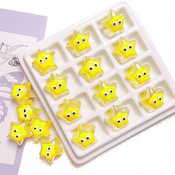 Желтый 5 шт. светящиеся непрозрачные акриловые бусины, светится в темноте, звезды с глаз, желтые, 19 мм