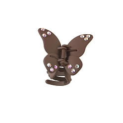 Кокосово-Коричневый Пластиковые зажимы когтя волос, аксессуары для волос со стразами для женщин и девочек, бабочка, кокосового коричневый, 65x60 мм