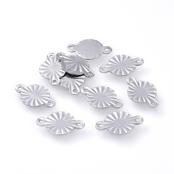 Нержавеющая Сталь Цвет Устойчивы к потускнению 201 соединители из нержавеющей стали, 15x9x0.5 мм, отверстие : 1 мм