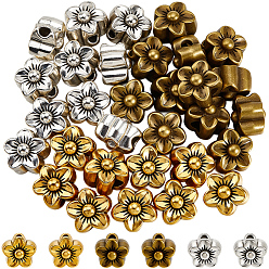 (52) Непрозрачная лаванда 36 шт 3 цвета бусины из сплава тибетского стиля, без свинца и без кадмия, 3 d цветок, разноцветные, 12x10 мм, отверстие : 3.5 мм, 12 шт / цвет