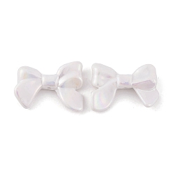 Белый Непрозрачные акриловые бусины, с покрытием AB цвета, бантом, белые, 24x31.5x7.5 мм, отверстие : 2 мм, Около 245 шт / 500 г