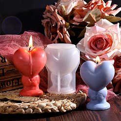 Белый Силиконовые формы для дня святого валентина своими руками, для уф-смолы, изготовление изделий из эпоксидной смолы, сердце, белые, 80x65x50 мм, внутренний диаметр: 42 мм