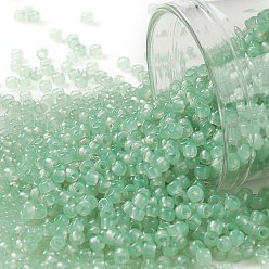 (156) Ceylon Jade Тохо 11/0 круглые бусины, японский бисер, (156) цейлонский нефрит, 2.2 мм, отверстие : 0.8 мм, Около 1103 шт / 10 г
