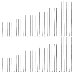 Нержавеющая Сталь Цвет 1200 шт 6 стили 304 штифты с плоской головкой из нержавеющей стали, цвет нержавеющей стали, 20~50x0.6 мм, 200 шт / стиль