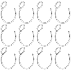 Нержавеющая Сталь Цвет 30 шт. 304 зажим из нержавеющей стали на кольцах для носа, украшения для носа без пирсинга, цвет нержавеющей стали, 10x9.5x4 мм, отверстие : 2 мм