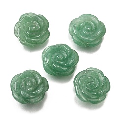 Зеленый Авантюрин Резные подвески из натурального зеленого авантюрина, , 19.5~25.5x19.5~25.5x7.5~9.5 мм, отверстие : 0.8~1.2 мм