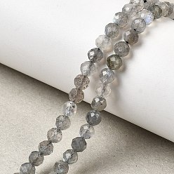 Лабрадорита Природные лабрадорита бисер нитей, граненые, круглые, 4.5 мм, отверстие : 0.8 мм, около 45 шт / нитка, 7.76'' (19.7 см)