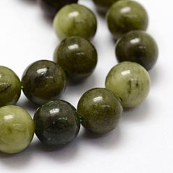 Green Jade Natural Chinese Jade Beads Strands, TaiWan Jade, Round, 4mm, Hole: 1mm, about 90pcs/strand, 15.4 inch