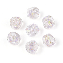 Прозрачный Ручной работы бусины фольги, самородки, прозрачные, 9~10.5x10~11.5x10~11.5 мм, отверстие : 1.2~1.8 мм, около 50 шт / нитка, 19.29~20.47'' (49~52 см)