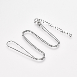 Черный Цвет Металла Латунь круглый змея цепи ожерелье решений, с карабин-лобстерами , металлический черный , 18.5 дюйм (47.2 см), 1.2 мм