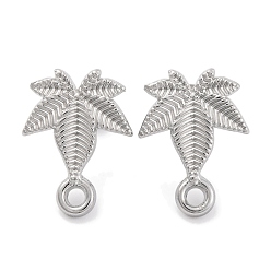 Нержавеющая Сталь Цвет Не тускнеет 304 фурнитура для сережек-гвоздиков из нержавеющей стали, кленового листа, цвет нержавеющей стали, 20x15 мм, отверстие : 2.5 мм, штифты : 11x0.5 мм