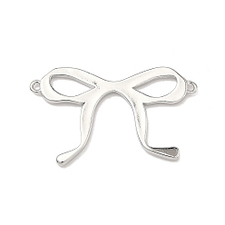 Платина Латунные звенья в виде бантика, соединительные подвески, долговечный, стойки покрытие, без свинца и без кадмия, платина, 20x30.5x2 мм, отверстие : 1 мм