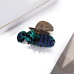 Морской Синий Заколки для волос с когтями из ацетата целлюлозы (смола), пчела, Marine Blue, 71x70x55 мм