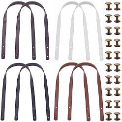 (52) Непрозрачная лаванда 8 сумки 4 цветные ручки для сумок из искусственной кожи, С железными заклепками, для ручек кошелька принадлежности для изготовления сумок, разноцветные, 60x1.85x0.35 см, отверстие : 3 мм, 2 сумки / цвет