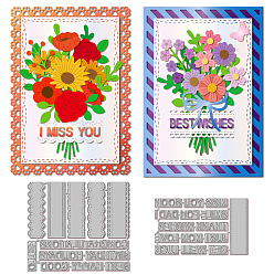 Цветок Углеродистая сталь разрезает трафареты, для diy scrapbooking, Фотоальбом, декоративная бумага для тиснения, форма для поздравительных открыток, цветок, 112~122x67~106x0.8 мм, 2 шт / комплект