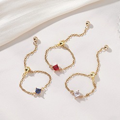 (52) Непрозрачная лаванда 3 Регулируемые латунные ромбовидные звенья с инкрустацией из стекла и 304 Кольца из нержавеющей стали в виде цепочек, золотые, разноцветные, внутренний диаметр: 30 мм