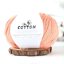 Легкий Лосось Молочная хлопчатобумажная пряжа, для одежды шарфы свитера шали шапки, светлый померанцевый, 0.5~1 мм, около 131.23 ярдов (120 м) / моток