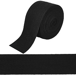 Черный Хлопковая лента для шитья и декорирования, чёрные, 2 дюйм (50 мм), около 10.94 ярдов (10 м) / рулон