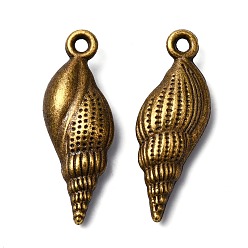 Античная Бронза Спиральные оболочки подвески сплава тибетский стиль, без кадмия и без свинца, античная бронза, 24x8.5x4.5 мм, Отверстие : 1.5 мм , около 560 шт / 1000 г
