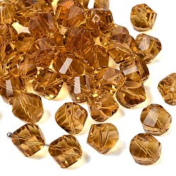 Сиена К 9 стекло, имитация Австрийские кристаллические шарики, класс AAA, граненые, многоугольник, цвет охры, 10 мм, отверстие : 0.9~1 мм
