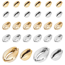 (52) Непрозрачная лаванда 64шт 4 стили бусины из ракушек каури, с УФ покрытием, нет отверстий / незавершенного, разноцветные, 13~30x8~21x5~9 мм, 16 шт / стиль