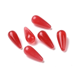 Белый Нефрит Окрашенные и нагретые бусины из натурального белого нефрита, без отверстия , слеза, 14x6 мм