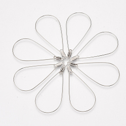 Нержавеющая Сталь Цвет Устойчивые к потускнению 304 подвески из нержавеющей стали, обручание серьги, слеза, цвет нержавеющей стали, 22 датчик, 48.5x23x0.6 мм, отверстие : 1.2 мм