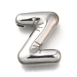 Letter Z 304 подвески из нержавеющей стали, буквенное очарование, анти-тускнение, Письмо Z, 21x17x5.5 мм, отверстие : 3.4x2 мм