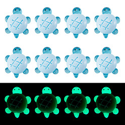 Небесно-голубой 12 шт. светящиеся смоляные кабошоны, для изготовления ювелирных изделий, светится в темноте, черепахи, голубой, 31.5x26.5x10.5 мм