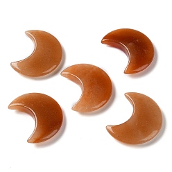 Красный Авантюрин Натуральные красные камни лунной пальмы из авантюрина, Хрустальный карманный камень для балансировки Рейки, медитации, украшения дома, 30x25x6.5 мм