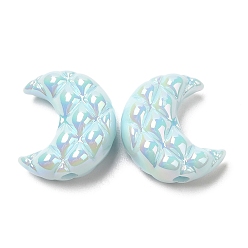 Аква Непрозрачные акриловые бусины, с покрытием AB цвета, луна, вода, 20x17.5x9.5 мм, отверстие : 3 мм