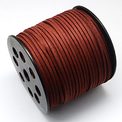 Dark Red Faux Suede Cord, Faux Suede Lace, Dark Red, 2.7x1.4mm, about 98.42 yards(90m)/roll