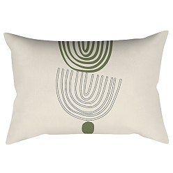 Arch Fundas de almohada de poliéster abstractas de geometría de estilo nórdico serie verde, fundas de colchón, para sofá cama, Rectángulo, arco, 300x500 mm