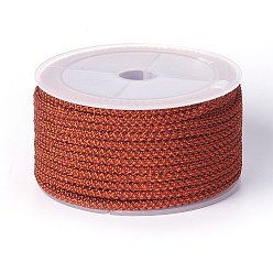 Шоколадный Полиэстер плетеный шнур, цвет шоколада, 3 мм, около 12.02~13.12 ярдов (11~12 м) / рулон