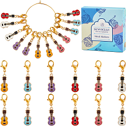 (52) Непрозрачная лаванда 24 шт. 6 цвета, эмалированные подвески из гитарного сплава, маркеры для запирания стежков, подвески крючком с застежкой-лобстером, разноцветные, 3.8 см, 4 шт / цвет