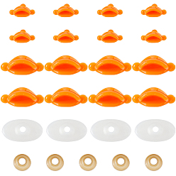 Оранжевый 30 сумки 2 стили пластиковый рот для куклы, с распоркой, мягкая игрушка рот, Изготовление плюшевых животных для кукольного рта своими руками, оранжевые, 23~26 мм, 15 сумки / стиль