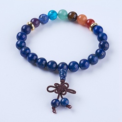 Ляпис-Лазурь Чакра ювелирные изделия, натуральный драгоценный камень и лазурит, с результатами каучука и сплавов, золотые, 2 дюйм (50 мм)