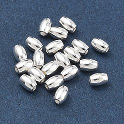 Серебро Тонкие серебряные бусины, овальные, серебряные, 3x2.5 мм, отверстие : 0.8 мм