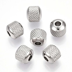 Нержавеющая Сталь Цвет Не тускнеет 201 бусины из нержавеющей стали, колонка, без кадмия, без никеля и без свинца, рондель, цвет нержавеющей стали, 8x7.5 мм, отверстие : 3 мм
