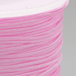 Pink Nylon Thread, Chinese Knotting Cord, Pink, 0.8mm, about 109.36 yards(100m)/roll