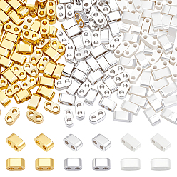 (52) Непрозрачная лаванда 120 шт. 2 цветов, гальваническое покрытие, немагнитный синтетический гематит и 60 шт. наборы фурнитуры из бусин Miyuki Half Tila, разноцветные, 4.5x2x2.5 мм, отверстие : 1 мм