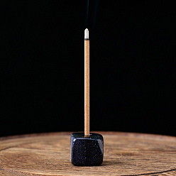 Blue Goldstone Synthetic Blue Goldstone Incense Burners, Sqaure Incense Holders, Home Office Teahouse Zen Buddhist Supplies, 15~20mm