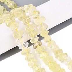 Лимонный Кварц Нити из натуральных бусин лимонного кварца (обработанных нагреванием), самородки, граненые, 7~8x10~14x10~14 мм, отверстие : 1 мм, около 25~28 шт / нитка, 7.48~7.87'' (19~20 см)